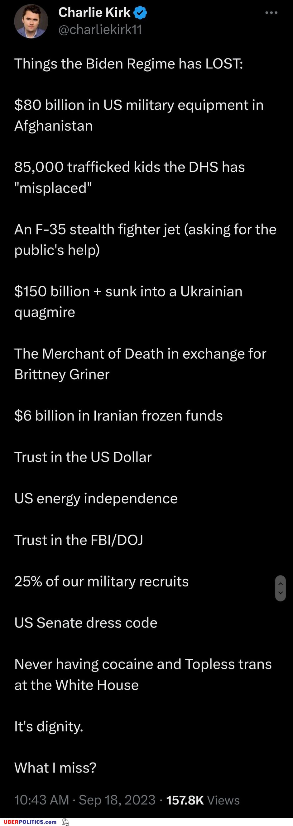Things Biden Lost